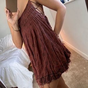 Free People lace up mini dress